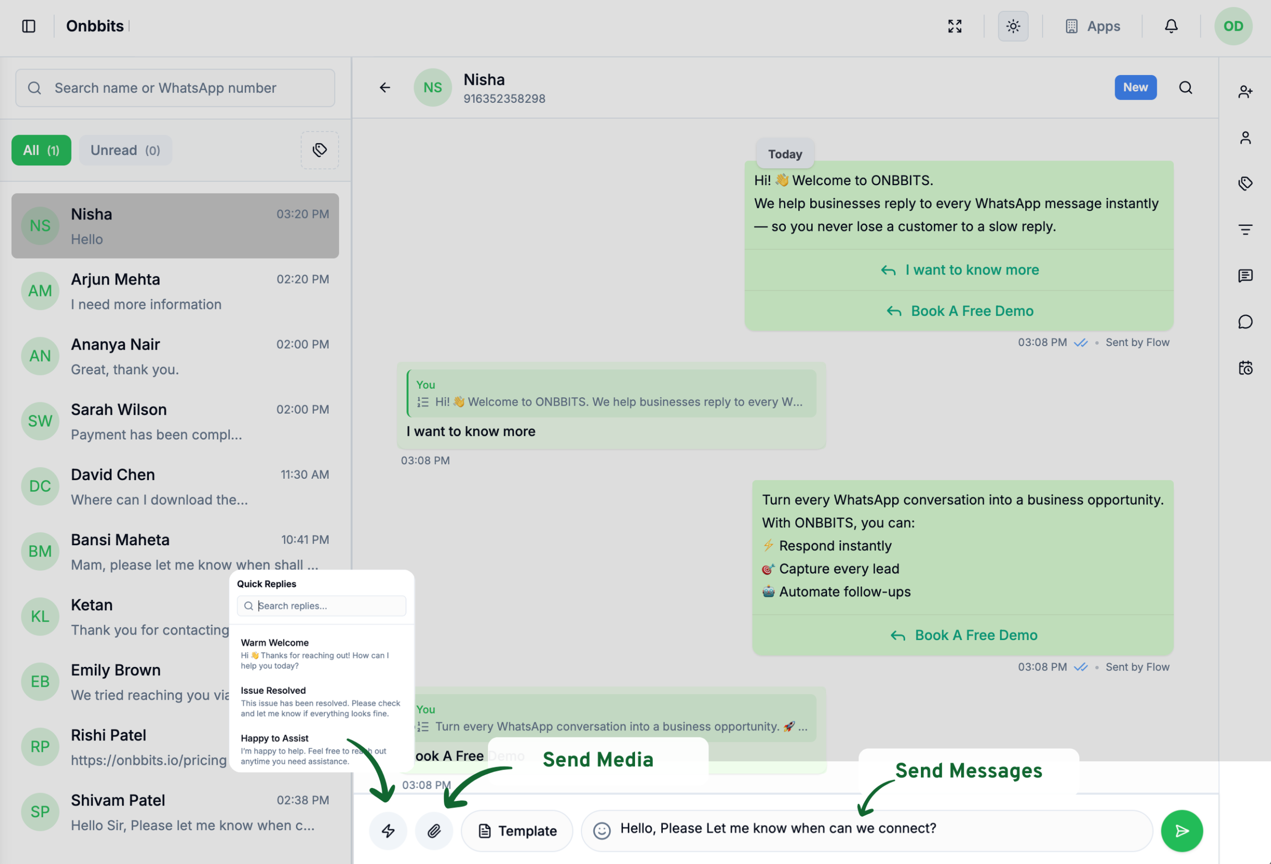 Send a Freeform Message | Onbbits Help Center